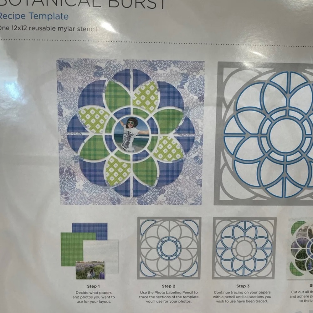 Creative Memories Botanical Burst Recipe Template Brand New - Picture 2 of 7